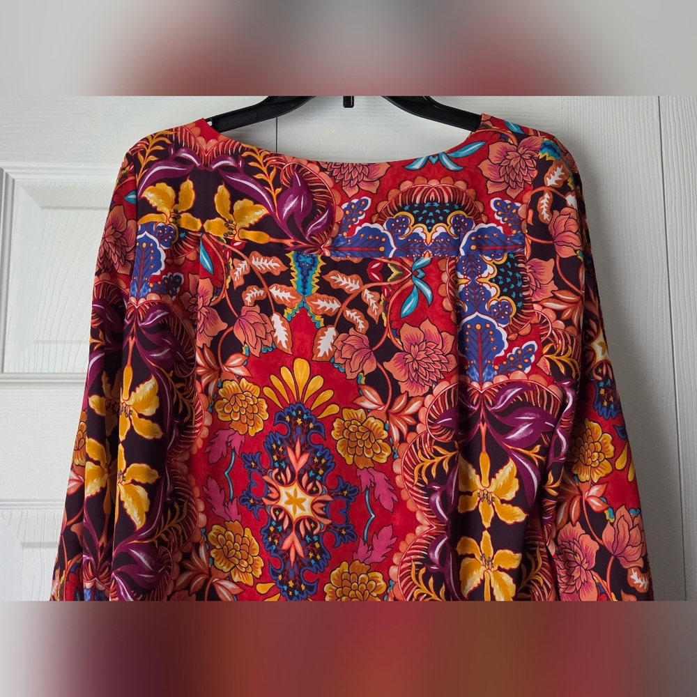 LOFT Boho Mixed Floral Paisley Split Sleeve Blouse – Size SP Excellent Condition - Picture 10 of 14
